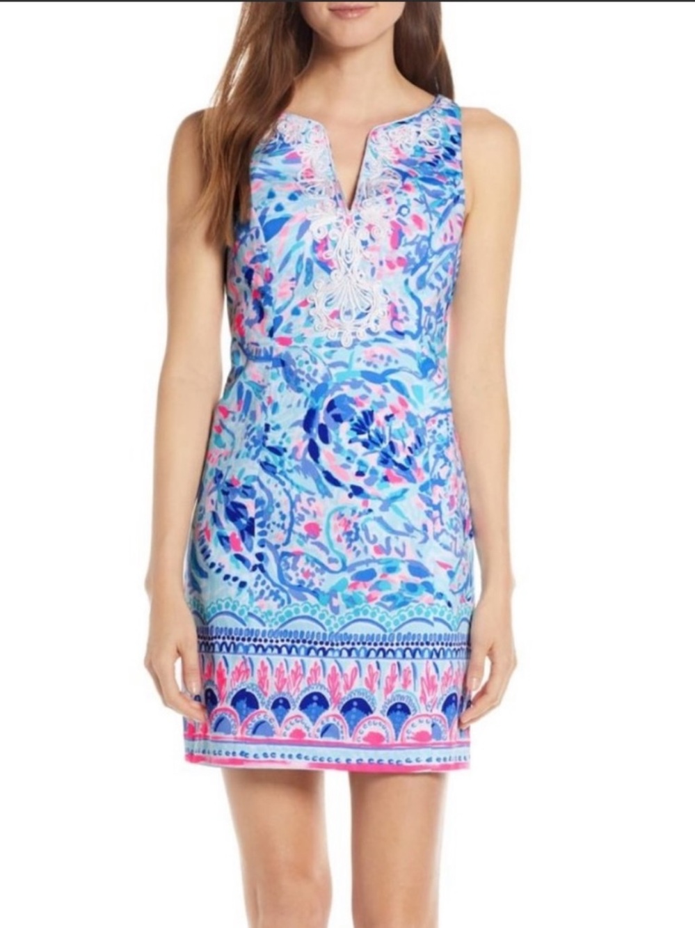 Lilly Pulitzer Gabby Shift Party Wave Breakwater Tint Engineered 10